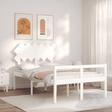 Senior Bed without Mattress White 120x200 cm Solid Wood 3195542