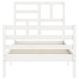Bed Frame without Mattress White Single Solid Wood 3194862