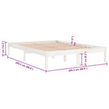 810038 Bed Frame without Mattress White Solid Wood 200x200 cm