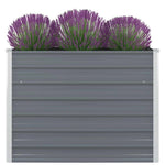 ZNTS Raised Garden Bed 100x100x77 cm Galvanised Steel Grey 42407