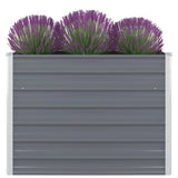ZNTS Raised Garden Bed 100x100x77 cm Galvanised Steel Grey 42407