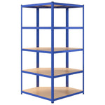 5-Layer Corner Shelf Blue Steel&Engineered Wood 152889
