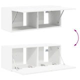 TV Wall Cabinet Set Wall-mounted 4 pcs White Engineered Wood 3408934