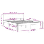 Bed Frame without Mattress White 150x200cm King Size 810501