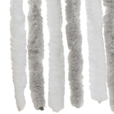 Fly Curtain Light Grey and White 100x230 cm Chenille 377317
