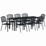 Garden Dining Set 9 pcs Anthracite Powder-Coated Steel 3379309