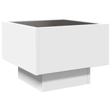 ZNTS Side Table with LED White 40x40x30 cm Engineered Wood 847497