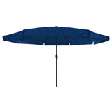 Garden Parasol 395 x 395 x 245 cm Polyester Round Azurblau 42003651