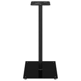 Speaker Stands 2 pcs Black Tempered Glass 1 Pillar Design 51814
