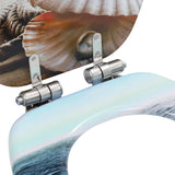 143924 WC Toilet Seat with Soft Close Lid MDF Muschel Design