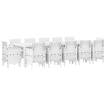 Garden Dining Set 13 pcs White Poly rattan and Cotton 3378626