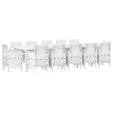 Garden Dining Set 13 pcs White Poly rattan and Cotton 3378626