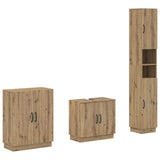 3 Piece Bathroom Cabinet Set HOORN Artisan Oak Engineered Wood 3417476
