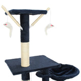 Cat Tree with Sisal Scratching Posts 230-250 cm Blue 170621