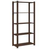5-Tier Storage Rack Brown 80x38x170 cm Solid Wood Pine 373396