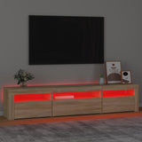 TV Cabinet with LED Lights Sonoma Oak 195x35x40 cm 3152740