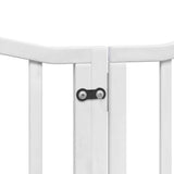 Dog Gate with Door Foldable 15 Panels White 750 cm Poplar Wood 3155593