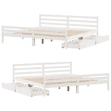 Bed Frame without Mattress White 200x200 cm Solid Wood Pine 3301619