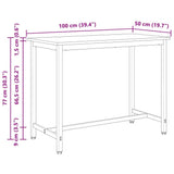 Table White 100 x 50 x 77 cm Engineered Wood and Steel 873785