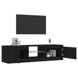 TV Cabinet with LED Lights Black 140x40x36 cm 804293