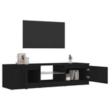 TV Cabinet with LED Lights Black 140x40x36 cm 804293