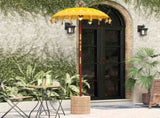 Balinese Parasol Yellow 125 x 125 x 260 cm Cotton and Wood 42006467