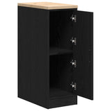 Garage Storage Cabinet Black 30x51x85 cm Solid Wood Pine 860554