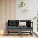 Corner Sofa Grey Solid pine wood, Oxford fabric Medium Modular 825452