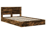 Storage Bed with Drawer Smoked Oak 120 x 190 cm Engineered Wood 3410257