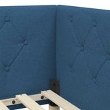 Corner Bed Frame with Headboard Blue 80 x 200 cm Fabric 42016560