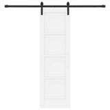 Sliding Door 61 x 198.5 cm Engineered Wood White and Black 3449897