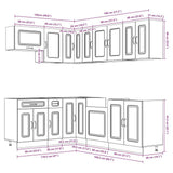 11 Piece Kitchen Cabinet Set Kalmar Black Engineered Wood 3314882