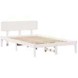 Bed Frame with Headboard White 120 x 200 cm Solid Pine Wood 872108