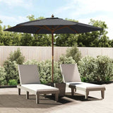Garden Parasol with Wooden Pole Black 299x240 cm 363173