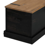 ZNTS Storage Chest HALDEN Black 91x48x47 cm Solid Wood Pine 4018404