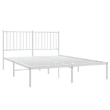 Metal Bed Frame without Mattress with Headboard White 135x190cm 350930
