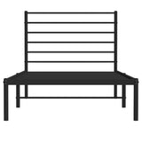 Metal Bed Frame without Mattress with Headboard Black 100x190cm 352313