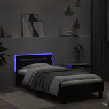 Bed Frame without Mattress with LED Lights Black 75x190 cm Small Single 838751