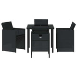 Garden Dining Set 5 pcs Black Poly Rattan 3380593