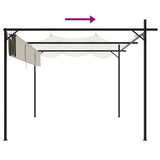 Pergola with Retractable Roof Cream 295x292x230 cm 360114