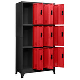 Locker Cabinet Anthracite and Red 90x45x180 cm Steel 339809