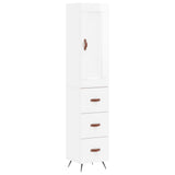 Highboard High Gloss White 34.5x34x180 cm Engineered Wood 3200171