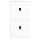 Office Cabinet White 90x40x180 cm Steel 335942