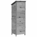 Garden Shed with Roof Grey 59.5 x 56 x 176.5 cm Solid Fir Wood 42033446