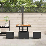 Garden Dining Set Black Poly Rattan 42007912