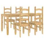 ZNTS 5 Piece Dining Set Panama Solid Wood Pine 3345203