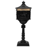 Standing Mailbox Black 42.5 x 29.5 x 117 cm Cast Aluminum 42023493