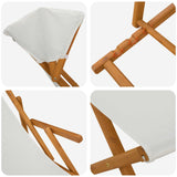 Deck Chair 4 pcs 3 Position Solid Eucalyptus Wood Cream 3407800