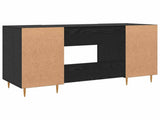 Desk with Shelf Black oak 140 x 50 x 75 cm Engineered wood 879527