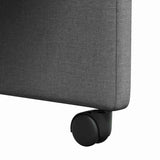 Dining Chairs with Wheel 2 pcs Dark grey 57 x 66 x 94 cm Fabric 42017808